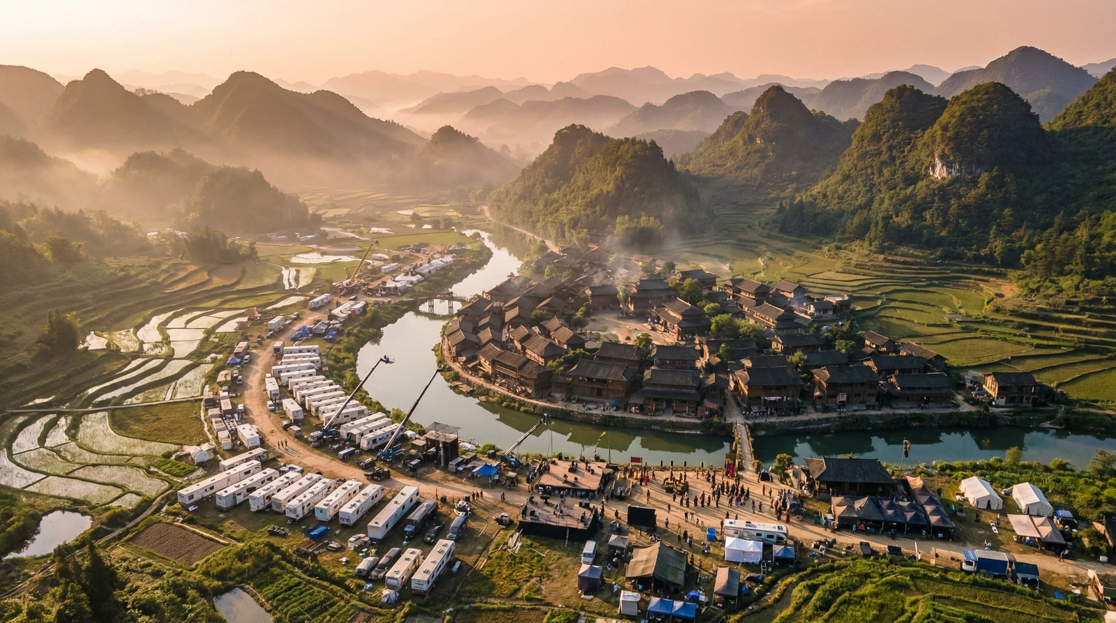 抖阴海角社区栏目航拍外景拍摄基地全景