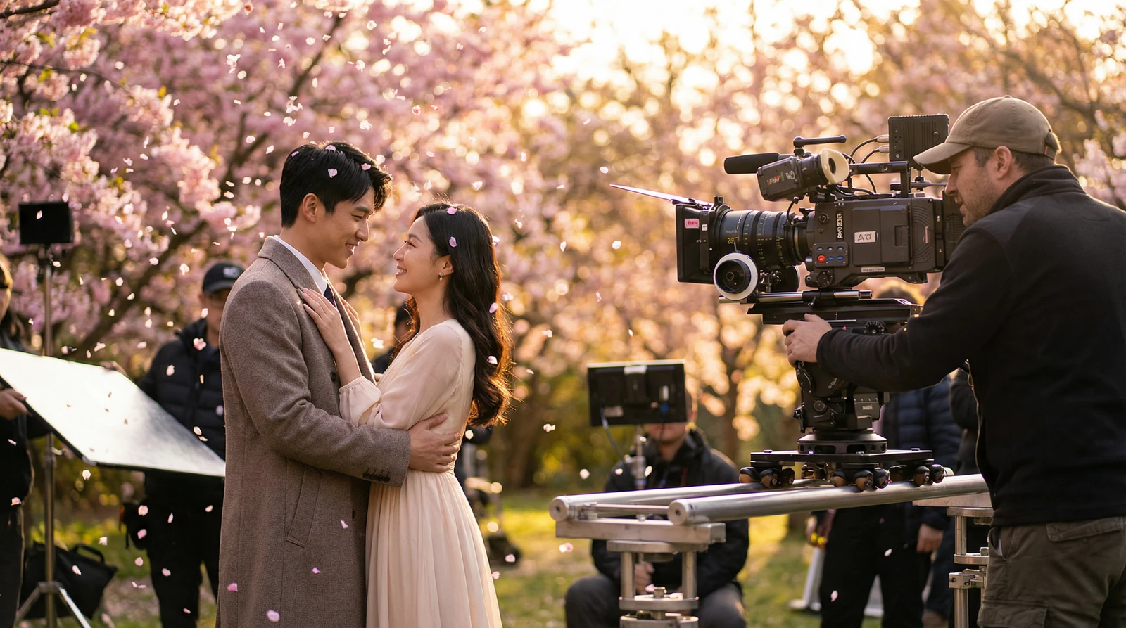 抖阴萝莉岛栏目樱花园浪漫场景拍摄花絮